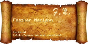 Feszner Mariann névjegykártya